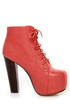 Glaze Victoria 11 Coral Lace-Up Platform Ankle Boots