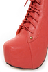 Glaze Victoria 11 Coral Lace-Up Platform Ankle Boots