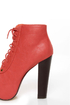 Glaze Victoria 11 Coral Lace-Up Platform Ankle Boots