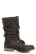 GoMax Apple Ranch 01 Brown Slouchy Belted Combat Boots