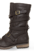 GoMax Apple Ranch 01 Brown Slouchy Belted Combat Boots