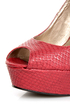 GoMax Eye Catcher 01 Red Snake Peep Toe Platform Pumps