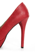 GoMax Eye Catcher 01 Red Snake Peep Toe Platform Pumps