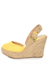 GoMax Moki 08 Yellow Canvas Espadrille Wedge Sandals
