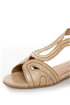 GoMax Page Boy 11 Beige Loopy Cutout Wedge Sandals