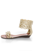 GoMax Sweet Dreams 08 Beige Laser Cutout Ankle Cuff Sandals