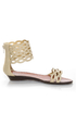 GoMax Sweet Dreams 08 Beige Laser Cutout Ankle Cuff Sandals