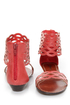 GoMax Sweet Dreams 08 Coral Red Laser Cutout Ankle Cuff Sandals