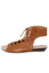 GoMax Sweet Dreams 13 Cognac Lace-Up Ankle Cuff Sandals