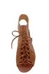 GoMax Sweet Dreams 13 Cognac Lace-Up Ankle Cuff Sandals