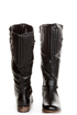 Cowgirl 1 Black Quilted Collar Belted Riding Boots
