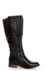Cowgirl 1 Black Quilted Collar Belted Riding Boots