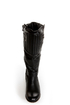Cowgirl 1 Black Quilted Collar Belted Riding Boots