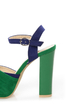 Erika 1 Green and Blue Knotty Peep Toe Platform Sandals