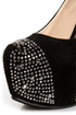 Flirt 2 Black Rhinestone Studded Platform Pumps