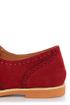 Lisa 1 Red Velvet Brogue Lace-Up Oxford Flats