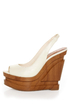 Jessica Simpson Alexy Ivory Slingback Sculpted Platform Wedges