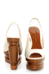 Jessica Simpson Alexy Ivory Slingback Sculpted Platform Wedges