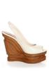 Jessica Simpson Alexy Ivory Slingback Sculpted Platform Wedges