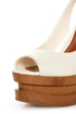 Jessica Simpson Alexy Ivory Slingback Sculpted Platform Wedges