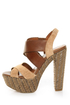 Jessica Simpson Charli Mahogany & Camel Platform Heels