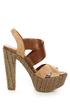 Jessica Simpson Charli Mahogany & Camel Platform Heels