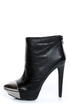 Jessica Simpson Essas Black and Silver Cap-Toe Platform Booties