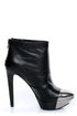 Jessica Simpson Essas Black and Silver Cap-Toe Platform Booties