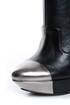 Jessica Simpson Essas Black and Silver Cap-Toe Platform Booties