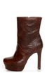 Jessica Simpson Fram Brown King Stamped Snake Platform Boots