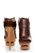 Jessica Simpson Cat Brown Stamped Snake Slingback Platform Heels