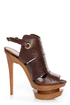 Jessica Simpson Cat Brown Stamped Snake Slingback Platform Heels