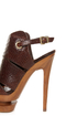 Jessica Simpson Cat Brown Stamped Snake Slingback Platform Heels