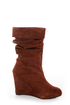 Kelsi Dagger Carousel Nutmeg Suede Fringe Cuffed Wedge Boots