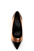 Kelsi Dagger Charley Black and Rose Gold Cap-Toe Pointed Pumps