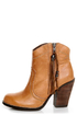 Kelsi Dagger Hanly Cognac Leather High Heel Ankle Boots