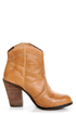 Kelsi Dagger Hanly Cognac Leather High Heel Ankle Boots