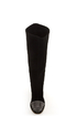 Kelsi Dagger Rover Black Suede Studded Cap-Toe Knee High Boots