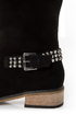 Kelsi Dagger Rover Black Suede Studded Cap-Toe Knee High Boots