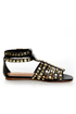 Kelsi Dagger Roxy Black Studded Gladiator Sandals