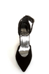 Bliss 15 Black Triple Strap Pointed Heels