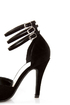 Bliss 15 Black Triple Strap Pointed Heels