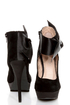 Carissa 13 Black Side Bow Ankle Cuff Platform Pumps