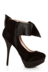 Carissa 13 Black Side Bow Ankle Cuff Platform Pumps