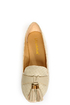 Messina 12 Beige Textured Tassel Smoking Slipper Flats