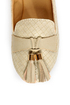 Messina 12 Beige Textured Tassel Smoking Slipper Flats