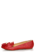 Messina 12 Red Textured Tassel Smoking Slipper Flats