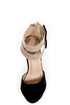 Monaco Black and Beige Belted Color Block Wedges