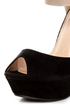 Monaco Black and Beige Belted Color Block Wedges