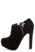 Luichiny I Want It Black Studded Platform Ankle Booties